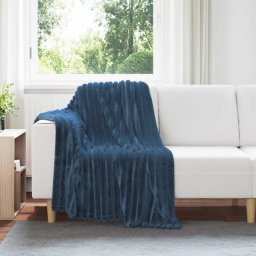 Patura de aruncat Albastru marin 150 x 130 cm Molton GartenMobel Dekor