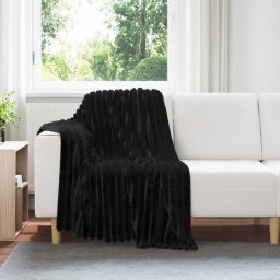 Patura de aruncat Negru 150 x 130 cm Molton GartenMobel Dekor