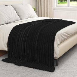 Patura de aruncat Negru 200 x 150 cm Molton GartenMobel Dekor