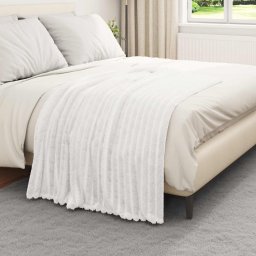 Patura de aruncat Alb 150 x 130 cm Molton GartenMobel Dekor
