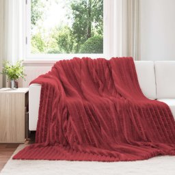 Patura de aruncat Rosu Bordeaux 240 x 220 cm Molton GartenMobel Dekor