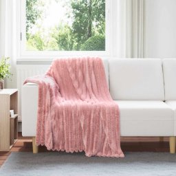 Patura de aruncat Roz 150 x 130 cm Molton GartenMobel Dekor