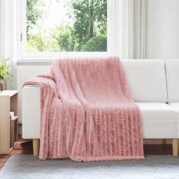 Patura de aruncat Roz 200 x 150 cm Molton GartenMobel Dekor
