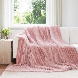 Patura de aruncat Roz 240 x 220 cm Molton GartenMobel Dekor