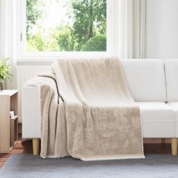 Patura de aruncat Bej 150 x 200 cm Molton GartenMobel Dekor