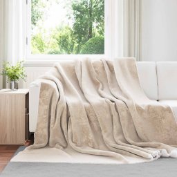 Patura de aruncat Bej 220 x 240 cm Molton GartenMobel Dekor