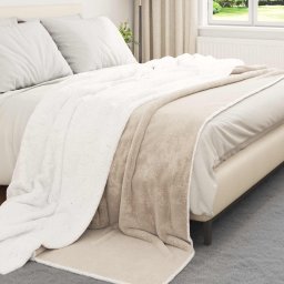 Patura de aruncat Bej 240 x 270 cm Molton GartenMobel Dekor