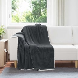 Patura de aruncat Gri închis 130 x 150 cm Molton GartenMobel Dekor