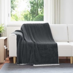 Patura de aruncat Gri închis 150 x 200 cm Molton GartenMobel Dekor