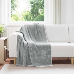 Patura de aruncat Gri 130 x 150 cm Molton GartenMobel Dekor