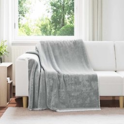 Patura de aruncat Gri 150 x 200 cm Molton GartenMobel Dekor