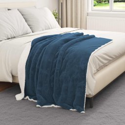 Patura de aruncat Albastru marin 130 x 150 cm Molton GartenMobel Dekor