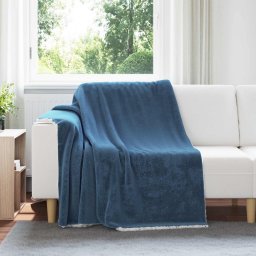 Patura de aruncat Albastru marin 150 x 200 cm Molton GartenMobel Dekor