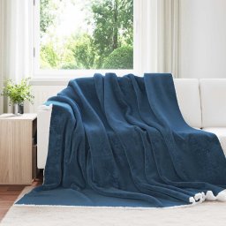 Patura de aruncat Albastru marin 220 x 240 cm Molton GartenMobel Dekor