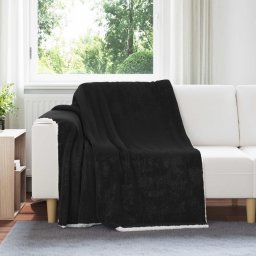 Patura de aruncat Negru 150 x 200 cm Molton GartenMobel Dekor