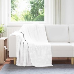 Patura de aruncat Alb 130 x 150 cm Molton GartenMobel Dekor