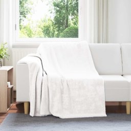 Patura de aruncat Alb 150 x 200 cm Molton GartenMobel Dekor