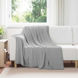 Patura de aruncat Gri 200 x 150 cm Molton GartenMobel Dekor