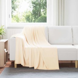 Patura de aruncat Crem 170 x 130 cm Molton GartenMobel Dekor