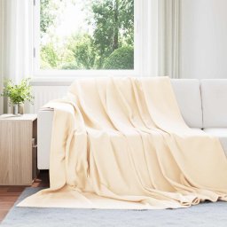 Patura de aruncat Crem 270 x 240 cm Molton GartenMobel Dekor