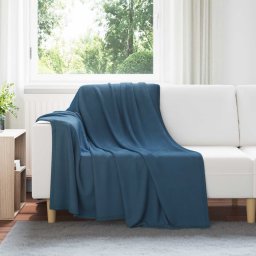 Paturi de aruncat 6 pcs Albastru marin 200 x 150 cm Molton GartenMobel Dekor