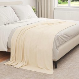 Patura de aruncat Crem 210 x 140 cm Molton GartenMobel Dekor
