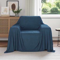 Paturi de aruncat 6 pcs Albastru marin 210 x 140 cm Molton GartenMobel Dekor