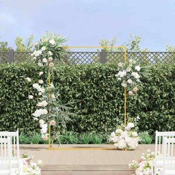 Arc de nunta Auriu 150 x 45.9 x 200 cm Otel GartenMobel Dekor