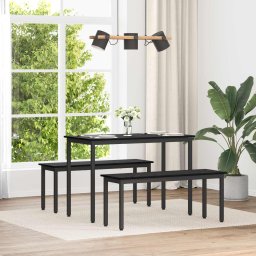 banca Stejar Negru 110 x 35 x 45 cm Lemn compozit GartenMobel Dekor