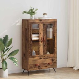 Bufet Lemn Vechi 69,5 x 31 x 115 cm Lemn Stratificat si Sticla GartenMobel Dekor
