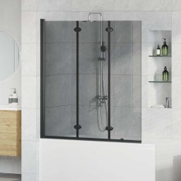 Incarcare dus Manual Negru 130 x 138 cm Sticla ESG si aluminiu GartenMobel Dekor