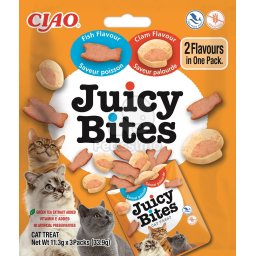 INABA Cat Juicy Bites - pește și scoici 3 x 11,3 g