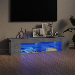 Comoda TV cu lumini LED, gri beton, 135x39x30 cm GartenMobel Dekor