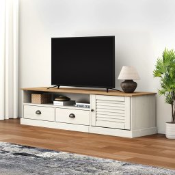 Gossi comoda tv vigo, alb, 156x40x40 cm, lemn masiv de pin