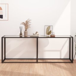 Gossi masa consola, transparent, 200x35x75,5 cm, sticla securizata