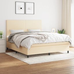 Gossi pat continental cu saltea, crem, 180x200 cm, textil
