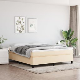 Gossi pat continental cu saltea, crem, 180x200 cm, textil