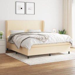 Gossi pat continental cu saltea, crem, 180x200 cm, textil