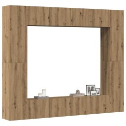 Gossi set dulap tv 8 piese montat pe perete stejar artizanal