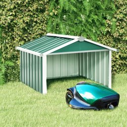Gossi Șopron gradina pt. robot de gazon verde 92x97x63 cm otel zincat