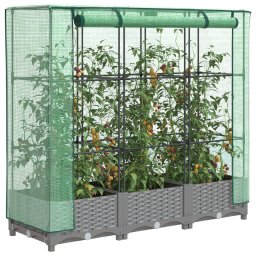 Gossi strat inaltat cu husa de sera, aspect ratan, 120x40x123 cm