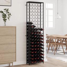 Gossi suport sticle vin, 95 de sticle negru 54x18x200 cm fier forjat