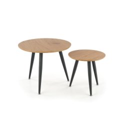 Set de 2 mese de cafea ZENYA, stejar/negru