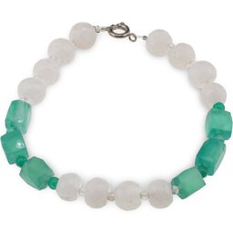Bratara Cuart alb, Onix verde si Cristal de stanca