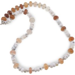 Colier Opal dendritic si Cuart tangerin discuri fatetate 6-9mm si Labradorit sfere 3mm