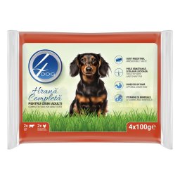 Hrana Umeda Caini 4DOG Mixt | Pui, Ficat, Vita, 4x100g
