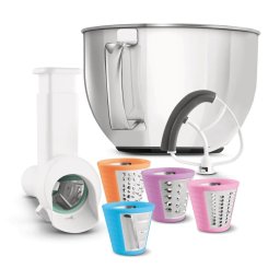 Set de accesorii Sencor STX 008 pentru robot de bucatarie STM635X, accesorii de macinat si taiat, ax de amestecare din silicon, bol de amestecare din otel inoxidabil de 4,5 litri