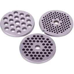 Set de 3 discuri BOSCH 00629852, Disc de 3mm (fin), Disc de 4.8mm (mediu), Disc de 8mm (grosier), Pentru masinile de tocat MUZ9HA1 si MUZ9BS1, Otel inoxidabil