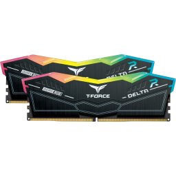 Kit dual memorie RAM Team Group Delta RGB, Capacitate 32 GB DDR5 (2x 16 GB), Frecventa 6000 MHz, CL 30 Negru