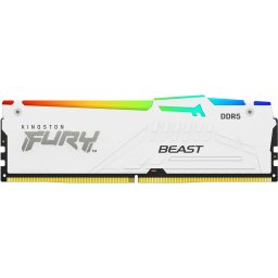 Memorie RAM Kingston FURY Beast RGB, Capacitate 32 GB DDR5, Frecventa 6000 MHz, CL 36, Alb